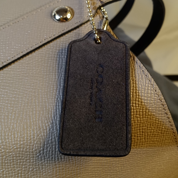 Coach Dark Brown & Cream Reversible Leather Suede Large Market Tote Bag Purse - Picture 14 of 14